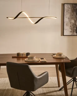 Lampa wisząca LED KHUTTI Z pilotem Ze ściemniaczem Metal Czarny