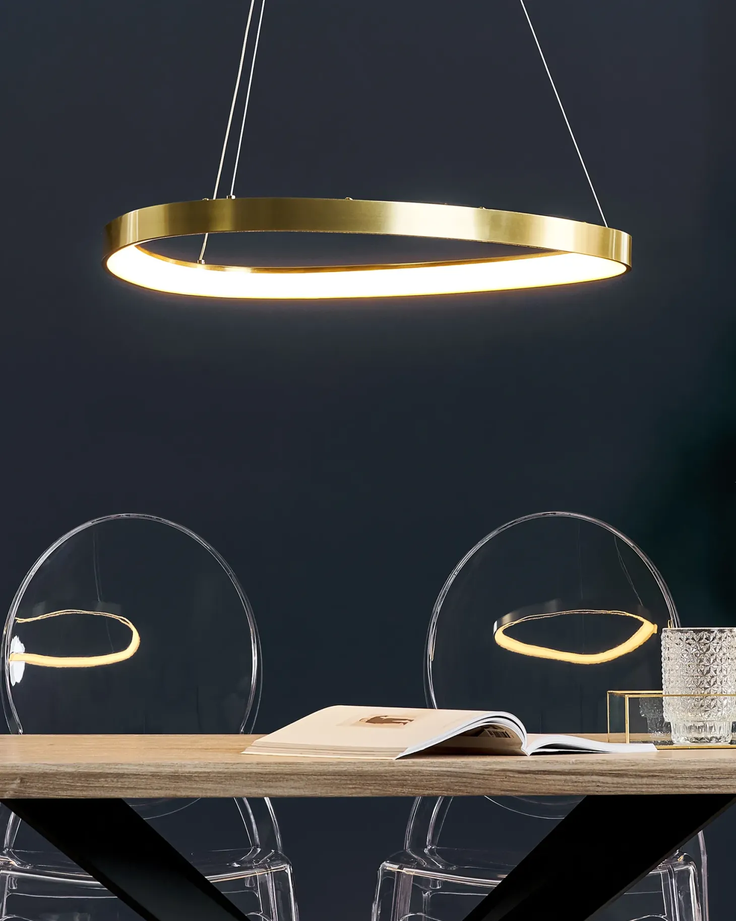 Lampa wisząca LED KRABURI Metal Złoty