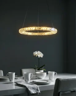 Lampa wisząca LED MAGAT Kryształ Srebrny