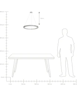 Lampa wisząca LED MAGAT Kryształ Srebrny