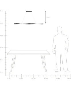 Lampa wisząca LED MAHOI Metal Czarny
