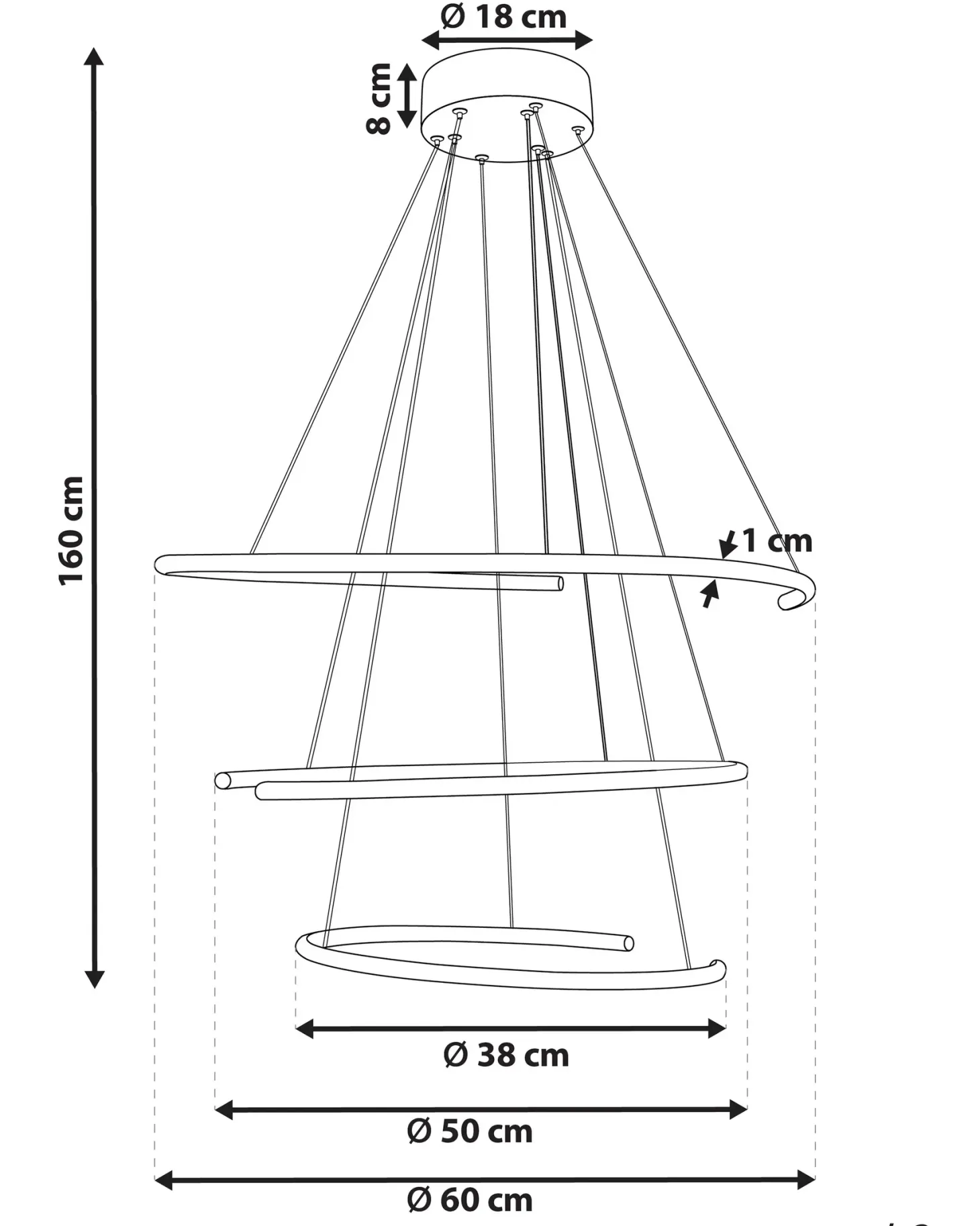 Lampa wisząca LED MAYU Metal Czarny