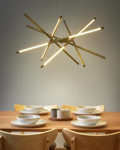 Lampa wisząca LED PALUN Ze ściemniaczem Metal Złoty
