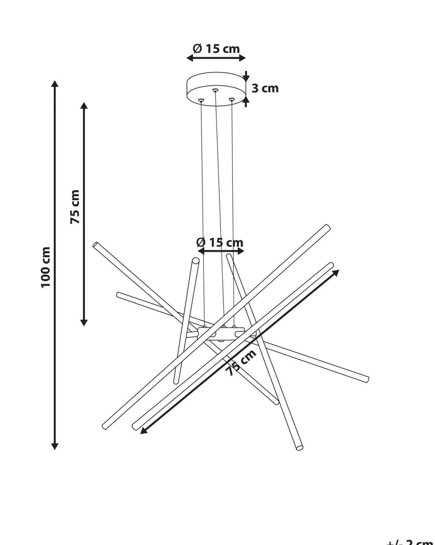 Lampa wisząca LED PALUN Ze ściemniaczem Metal Złoty