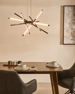 Lampa wisząca LED PALUN Ze ściemniaczem Metal Czarny