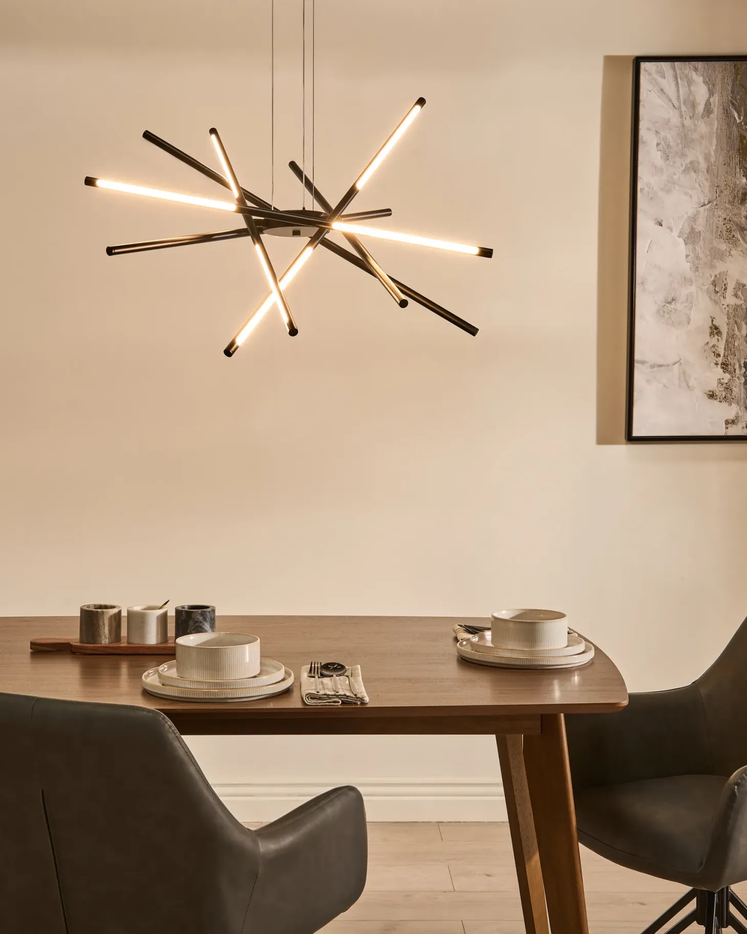 Lampa wisząca LED PALUN Ze ściemniaczem Metal Czarny