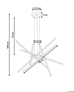 Lampa wisząca LED PALUN Ze ściemniaczem Metal Czarny