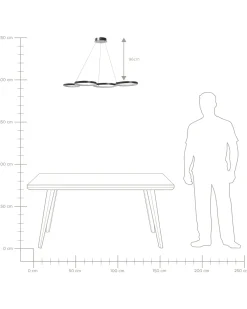 Lampa wisząca LED PIBOR Metal Czarny