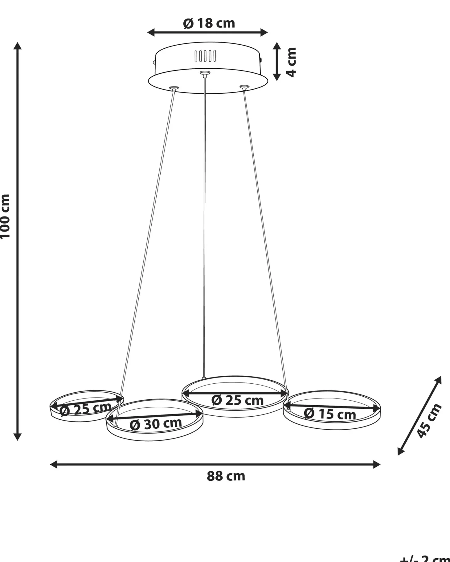 Lampa wisząca LED PIBOR Metal Czarny