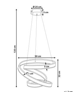 Lampa wisząca LED WANLI Metal Złoty
