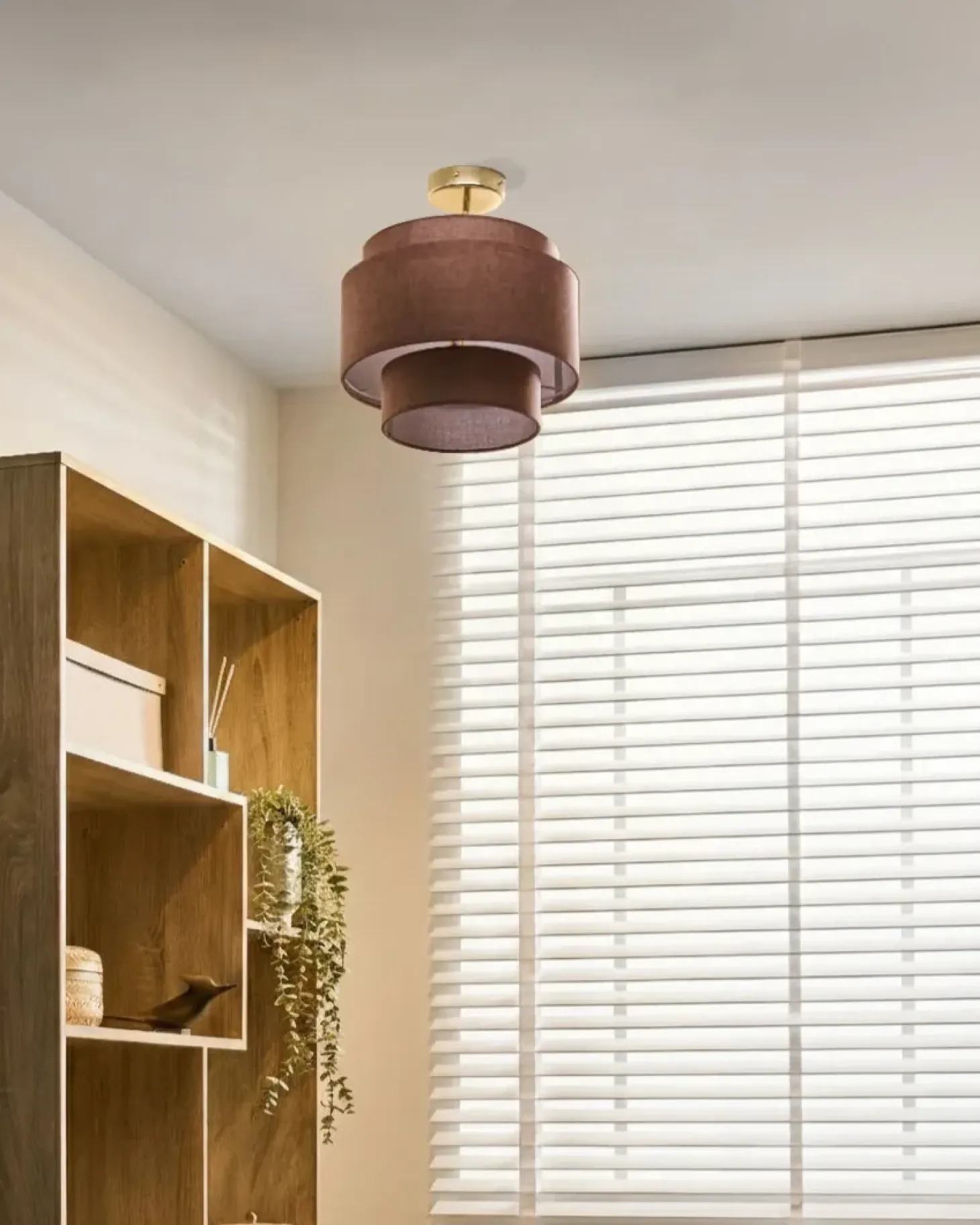 Outlet Lampa wisząca LUKAGO Len Brązowy Wszystkie Lampy|Lampy Wiszące