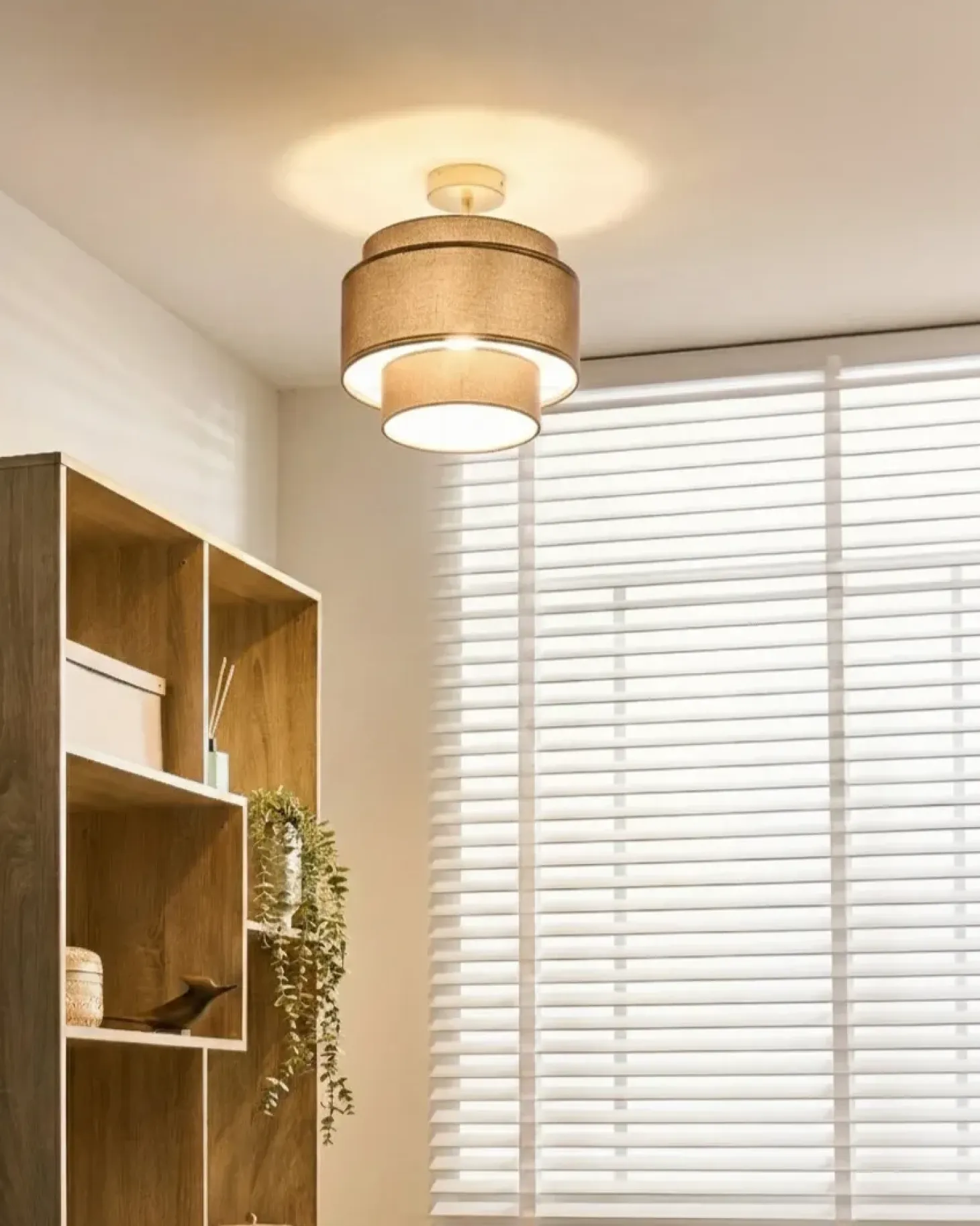 Outlet Lampa wisząca LUKAGO Len Brązowy Wszystkie Lampy|Lampy Wiszące