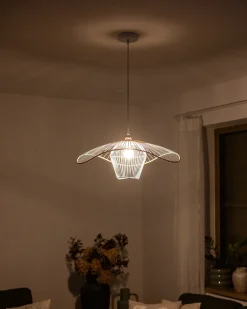 Best Lampa wisząca LUNGA Metal Biały Wszystkie Lampy|Lampy Wiszące