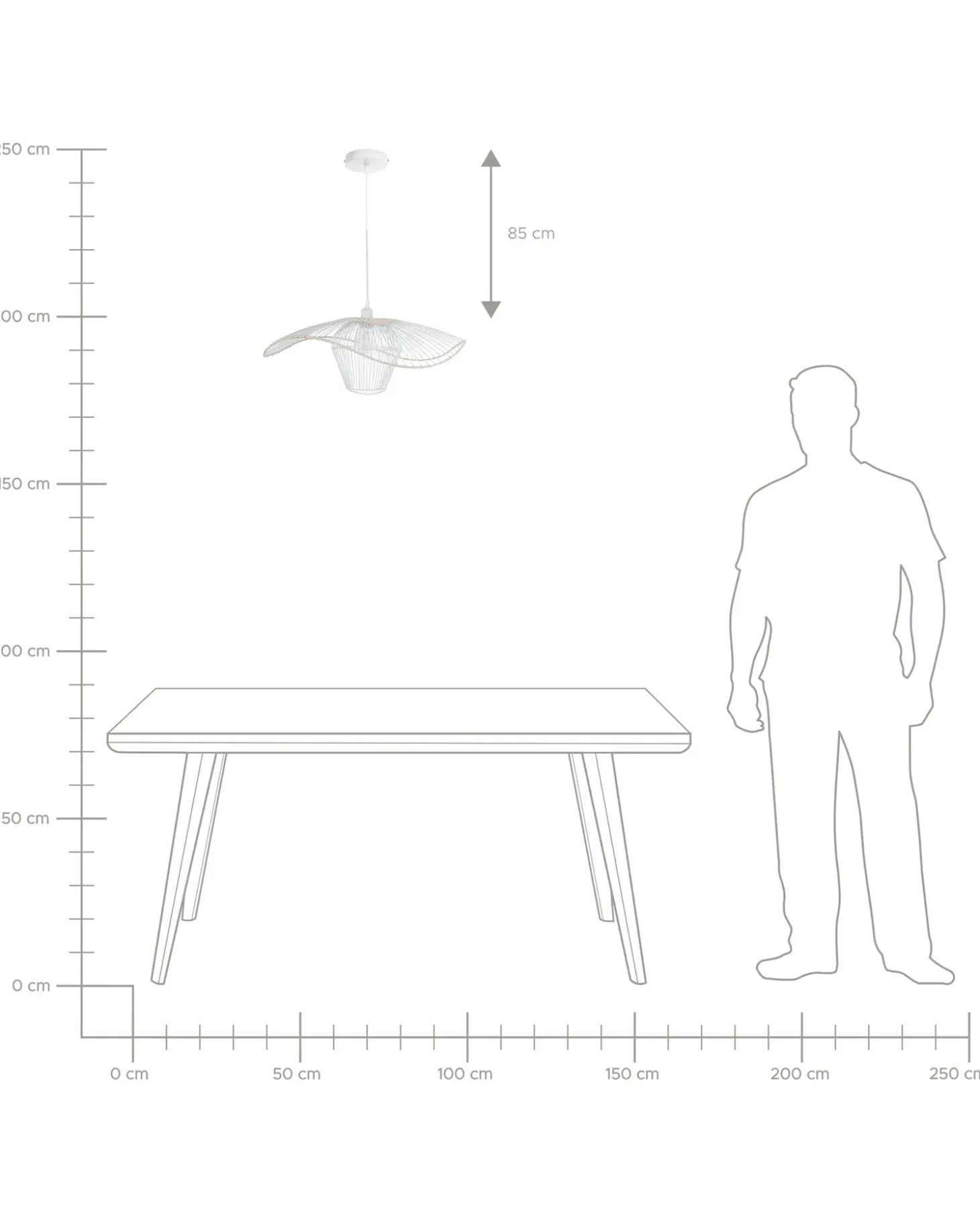 Best Lampa wisząca LUNGA Metal Biały Wszystkie Lampy|Lampy Wiszące