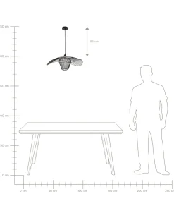 Lampa wisząca LUNGA Metal Czarny Wszystkie Lampy|Lampy Wiszące