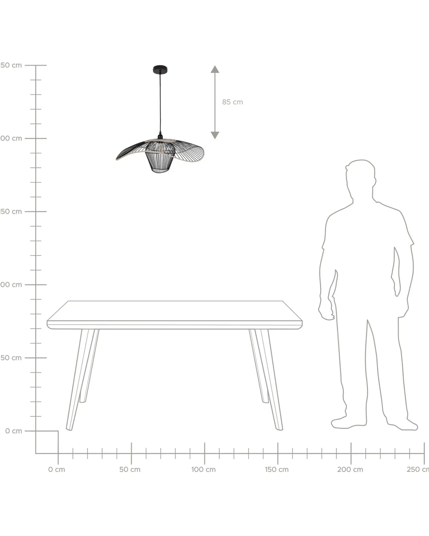 Lampa wisząca LUNGA Metal Czarny Wszystkie Lampy|Lampy Wiszące