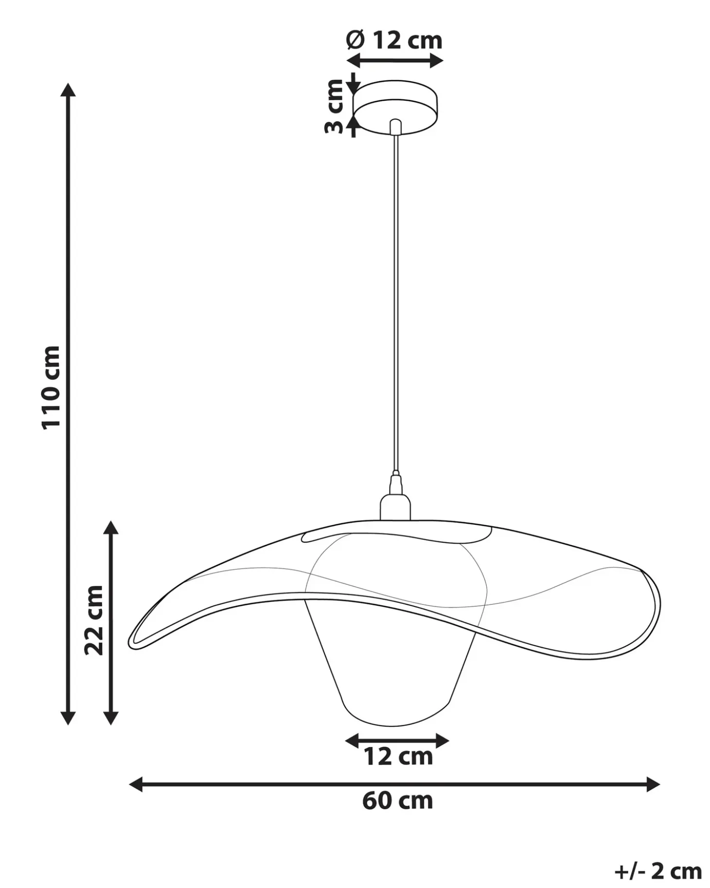 Lampa wisząca LUNGA Metal Czarny Wszystkie Lampy|Lampy Wiszące