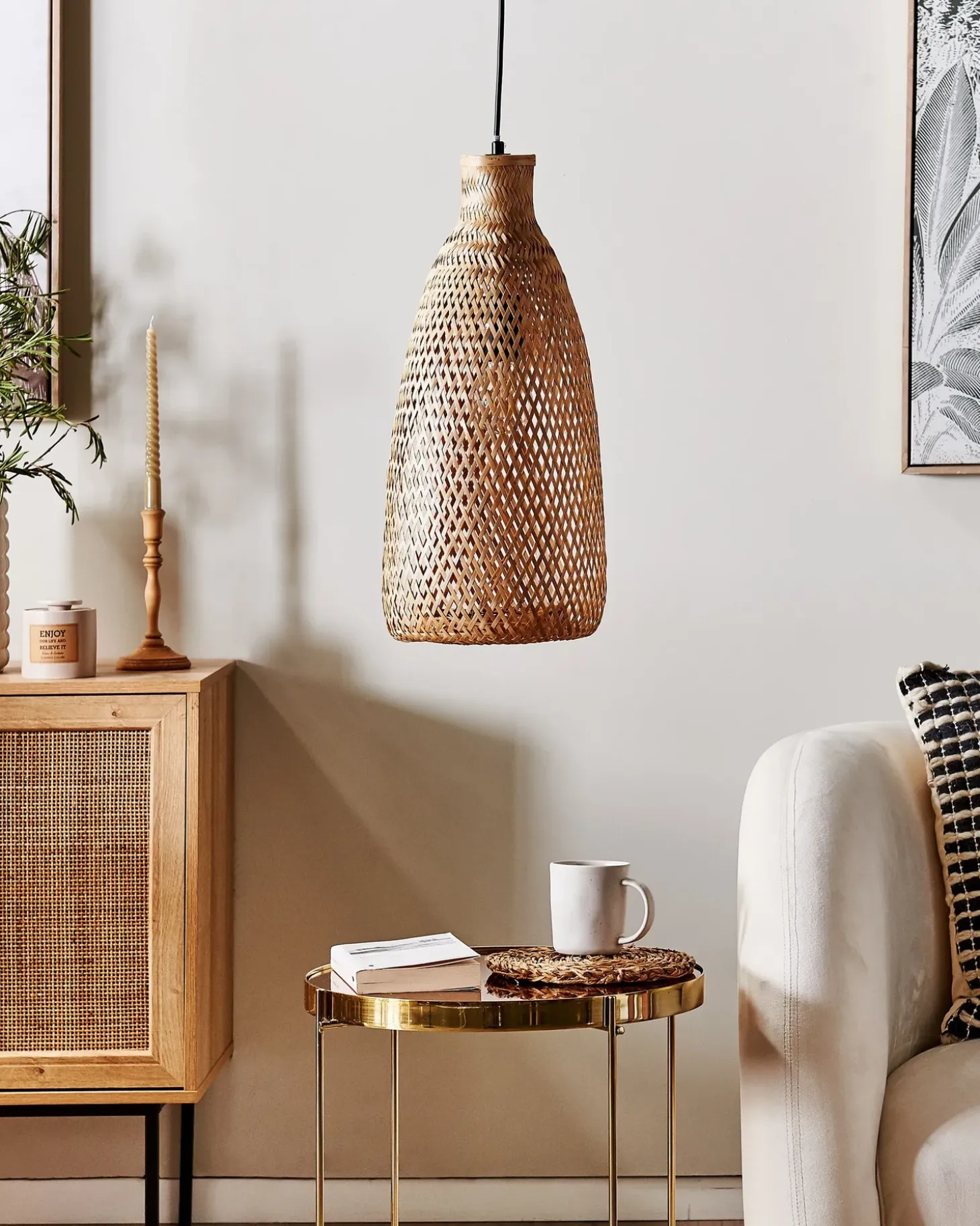 Clearance Lampa wisząca LWELA Bambus Naturalny Wszystkie Lampy|Lampy Wiszące