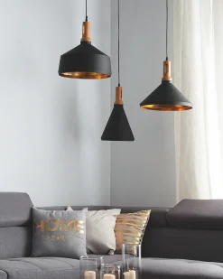 Sale Lampa wisząca MACKENZIE Metal Czarny Wszystkie Lampy|Lampy Wiszące
