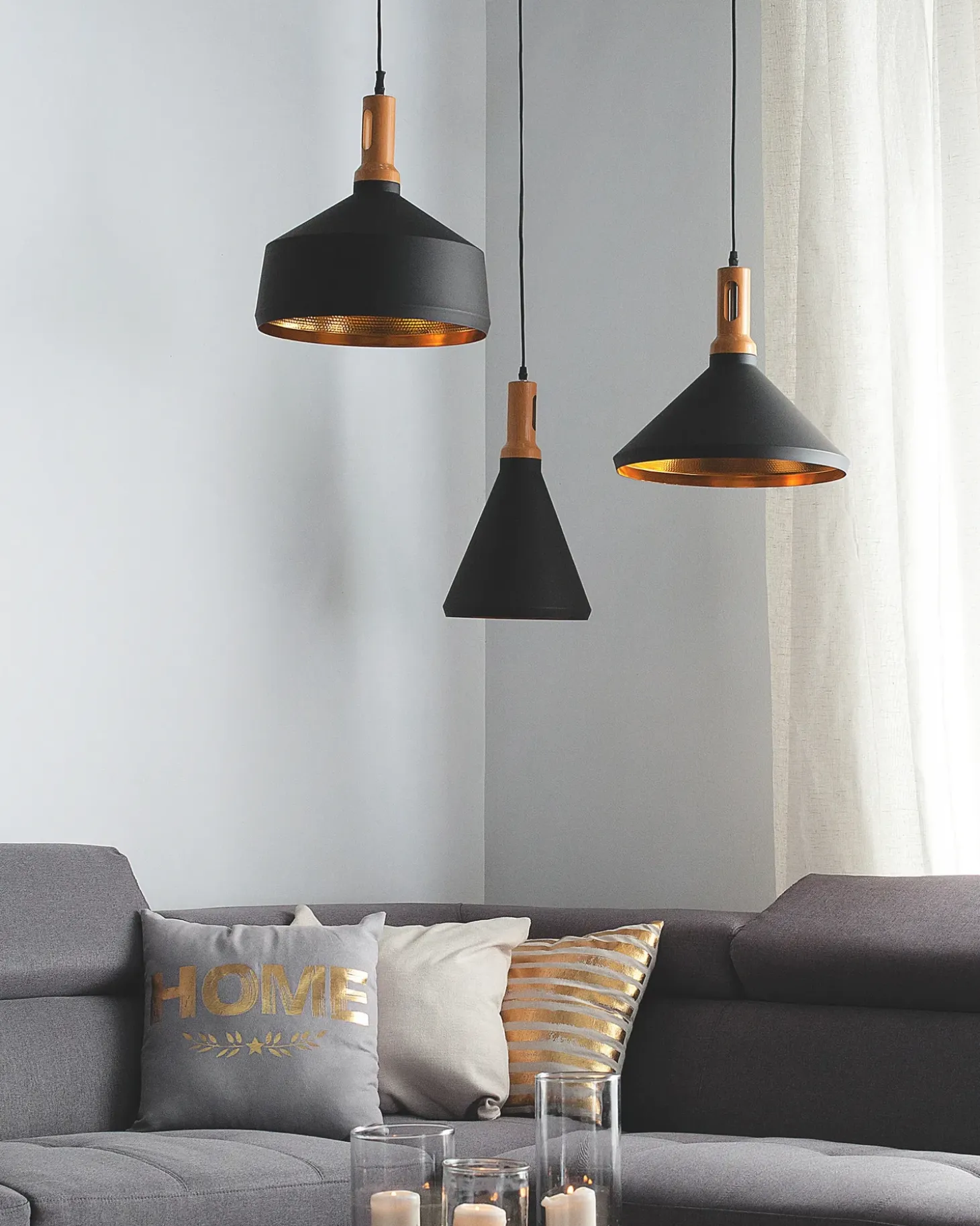 Sale Lampa wisząca MACKENZIE Metal Czarny Wszystkie Lampy|Lampy Wiszące