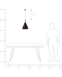 Sale Lampa wisząca MACKENZIE Metal Czarny Wszystkie Lampy|Lampy Wiszące