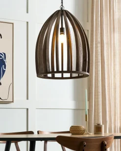 Hot Lampa wisząca MANAIR Drewno mango Ciemno Wszystkie Lampy|Lampy Wiszące