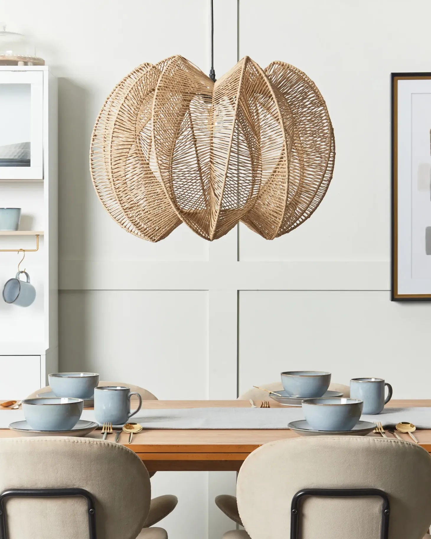 Discount Lampa wisząca MANINGA Papierowa plecionka Jasnobrązowy Wszystkie Lampy|Lampy Wiszące