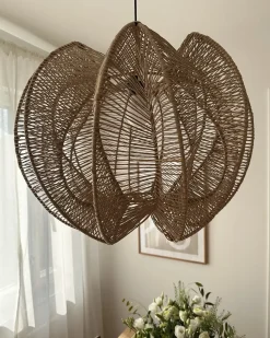 Discount Lampa wisząca MANINGA Papierowa plecionka Jasnobrązowy Wszystkie Lampy|Lampy Wiszące