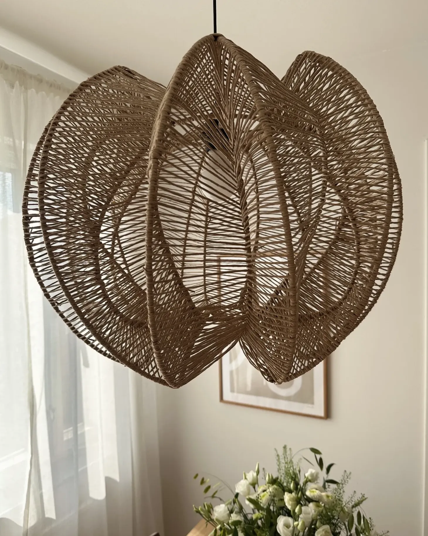 Discount Lampa wisząca MANINGA Papierowa plecionka Jasnobrązowy Wszystkie Lampy|Lampy Wiszące