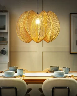 Discount Lampa wisząca MANINGA Papierowa plecionka Jasnobrązowy Wszystkie Lampy|Lampy Wiszące