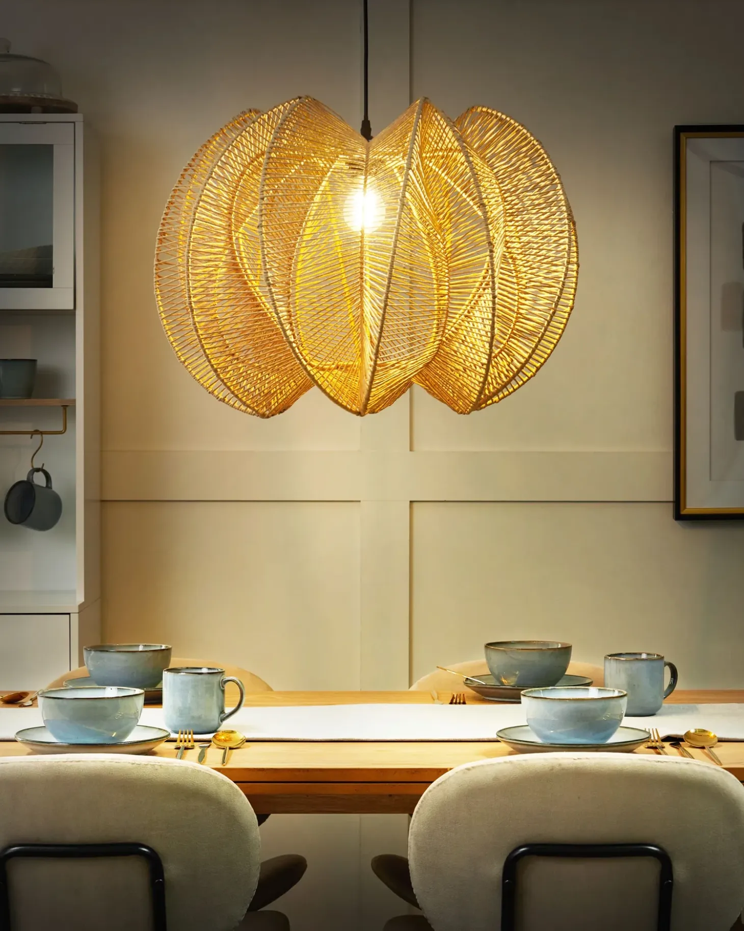 Discount Lampa wisząca MANINGA Papierowa plecionka Jasnobrązowy Wszystkie Lampy|Lampy Wiszące