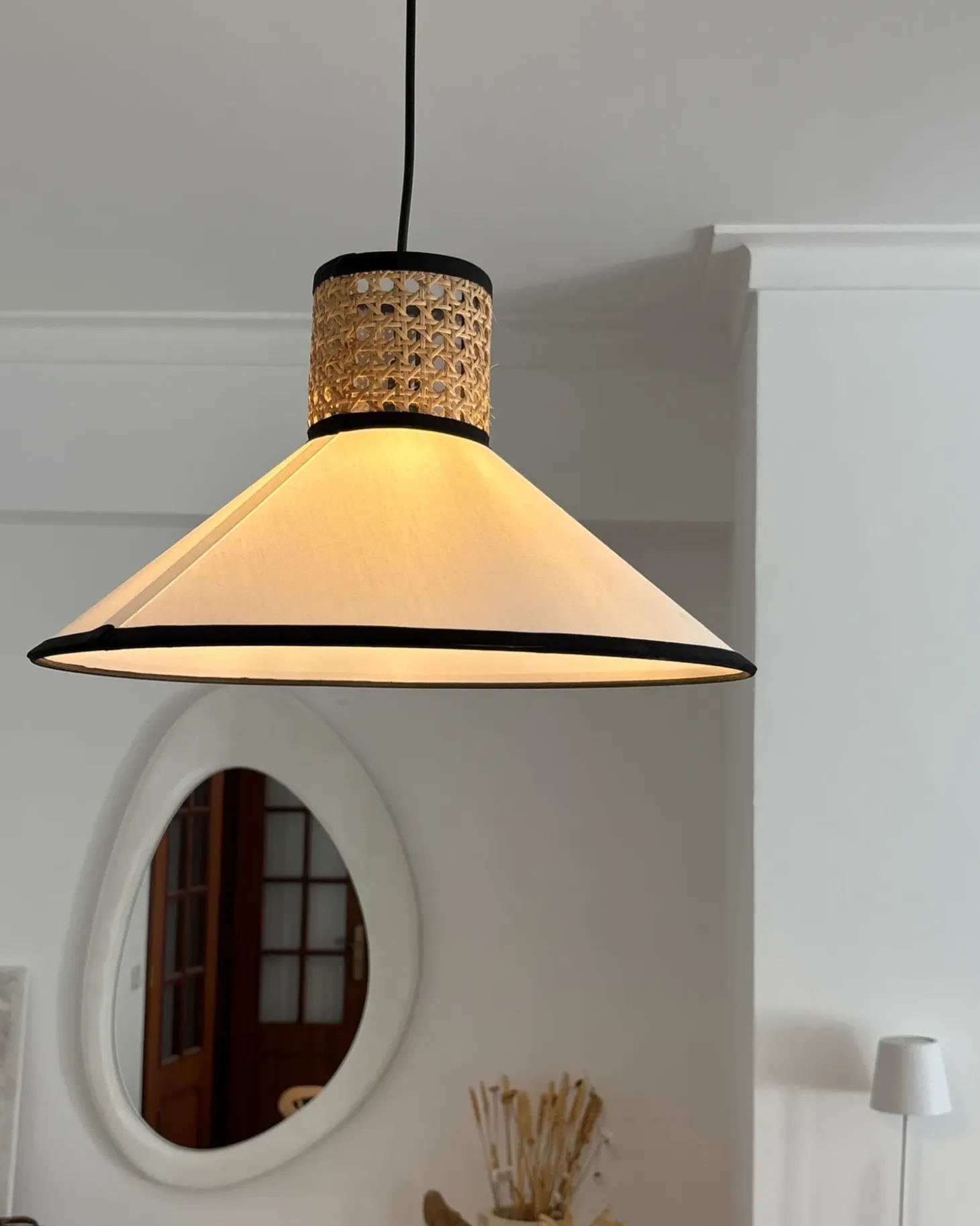 Sale Lampa wisząca MANTUA Rattan Biały Wszystkie Lampy|Lampy Wiszące