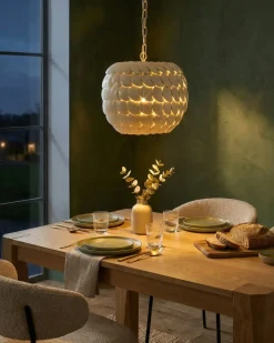 Outlet Lampa wisząca MASKELIYA Skorupa kokosa Beżowy Wszystkie Lampy|Lampy Wiszące
