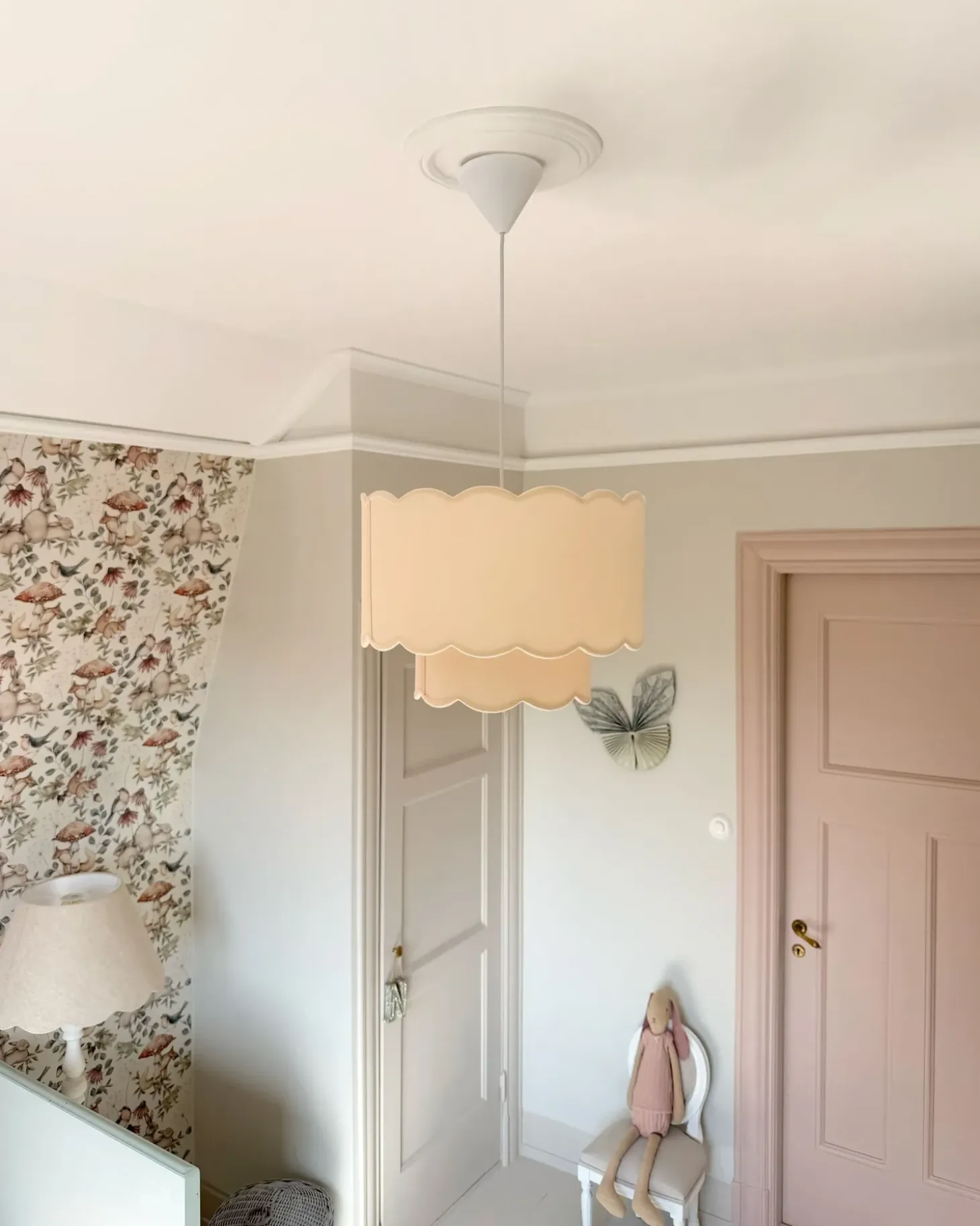 Clearance Lampa wisząca MECUMBURA Metal Biały/ beżowy Wszystkie Lampy|Lampy Wiszące