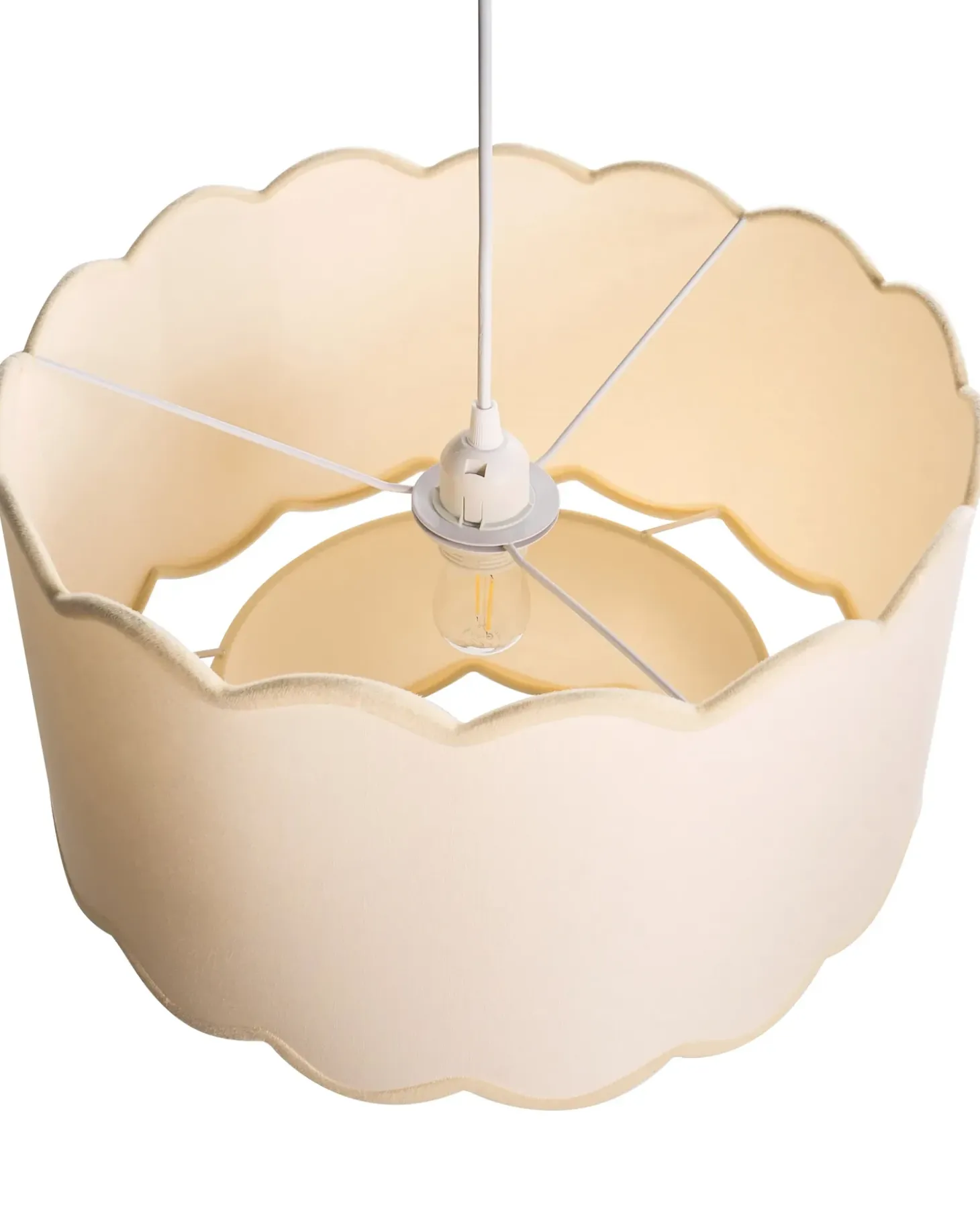 Clearance Lampa wisząca MECUMBURA Metal Biały/ beżowy Wszystkie Lampy|Lampy Wiszące