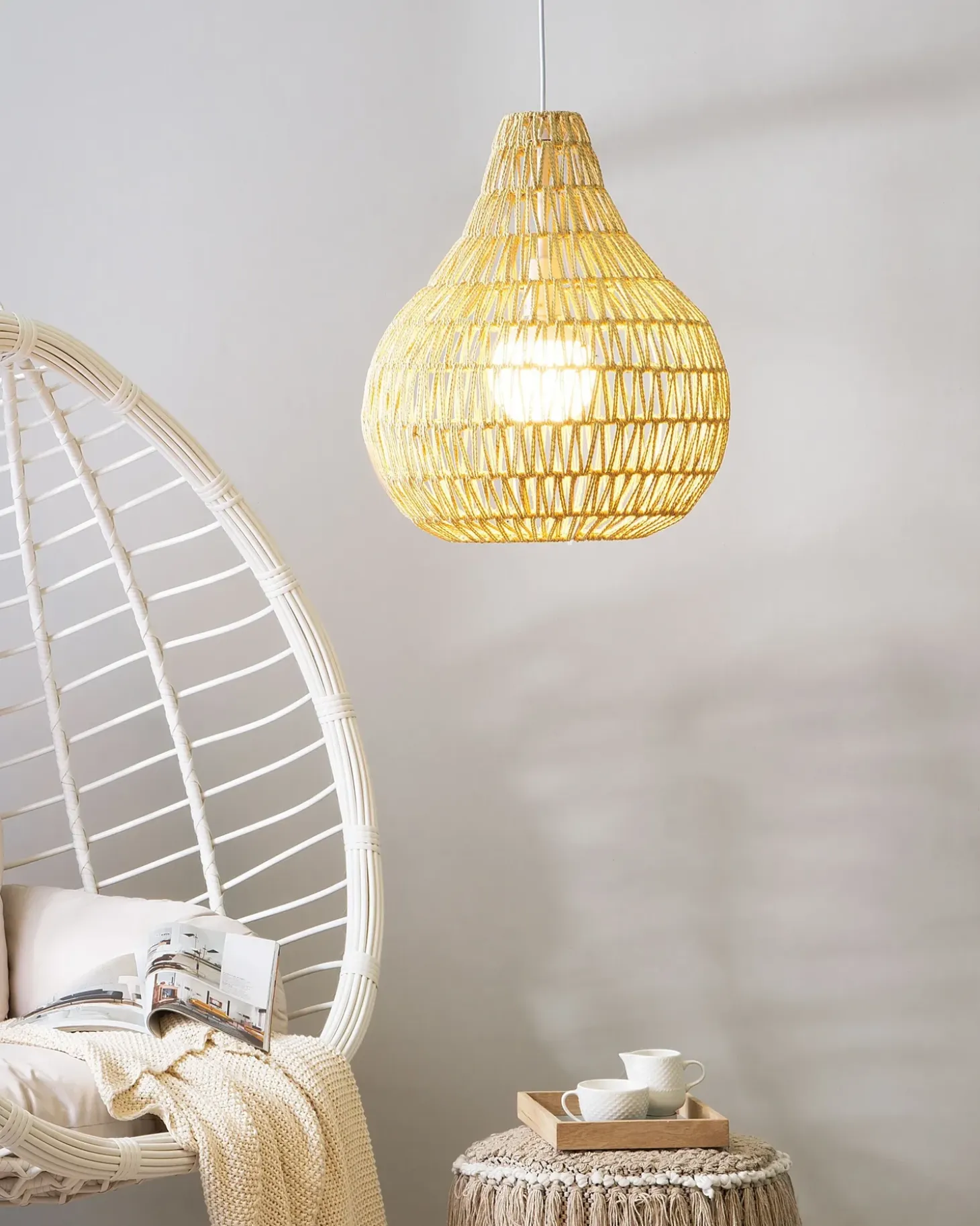 Clearance Lampa wisząca MOLOPO Papierowa plecionka Piaskowy Wszystkie Lampy|Lampy Wiszące