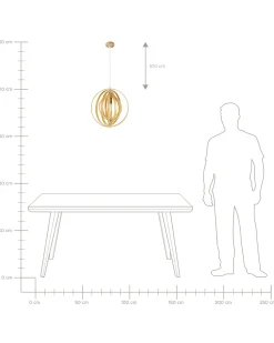 Hot Lampa wisząca MURRELL Drewno topolowe Jasnobrązowy Wszystkie Lampy|Lampy Wiszące