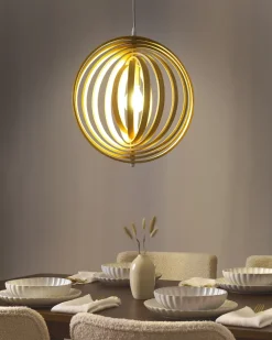 Hot Lampa wisząca MURRELL Drewno topolowe Jasnobrązowy Wszystkie Lampy|Lampy Wiszące
