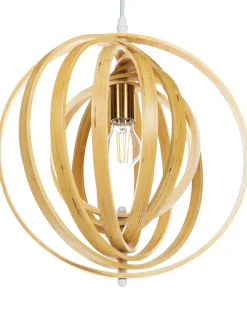 Hot Lampa wisząca MURRELL Drewno topolowe Jasnobrązowy Wszystkie Lampy|Lampy Wiszące
