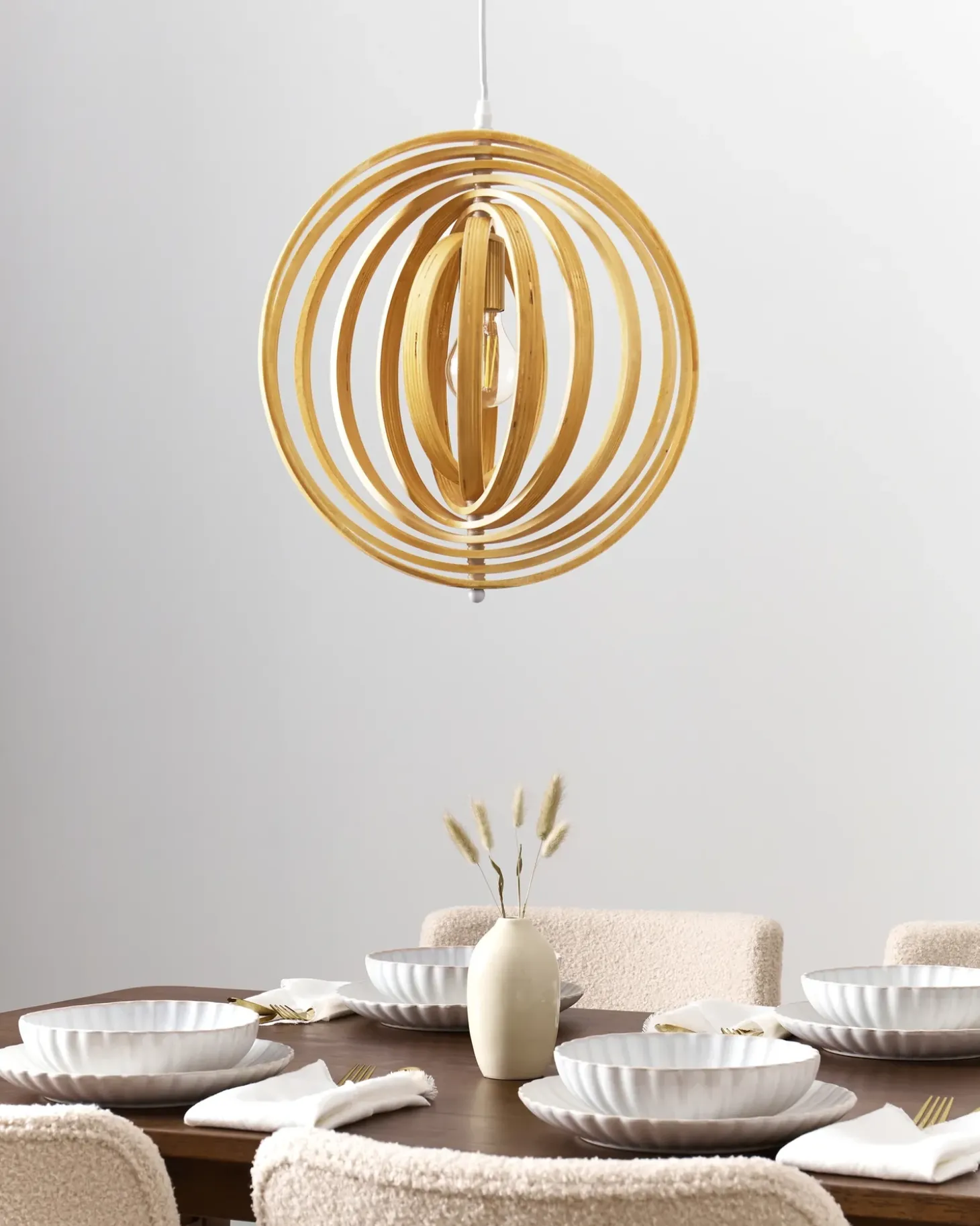 Hot Lampa wisząca MURRELL Drewno topolowe Jasnobrązowy Wszystkie Lampy|Lampy Wiszące