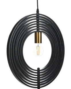 New Lampa wisząca MURRELL Drewno topolowe Czarny Wszystkie Lampy|Lampy Wiszące