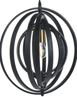 New Lampa wisząca MURRELL Drewno topolowe Czarny Wszystkie Lampy|Lampy Wiszące