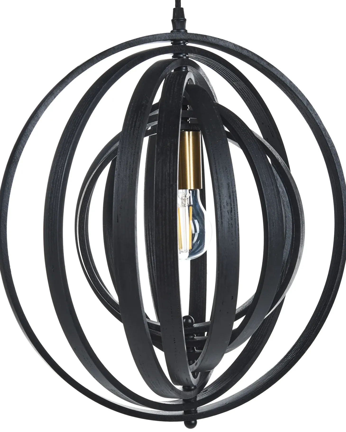 New Lampa wisząca MURRELL Drewno topolowe Czarny Wszystkie Lampy|Lampy Wiszące
