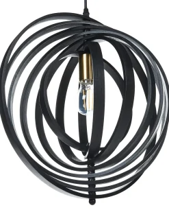 New Lampa wisząca MURRELL Drewno topolowe Czarny Wszystkie Lampy|Lampy Wiszące