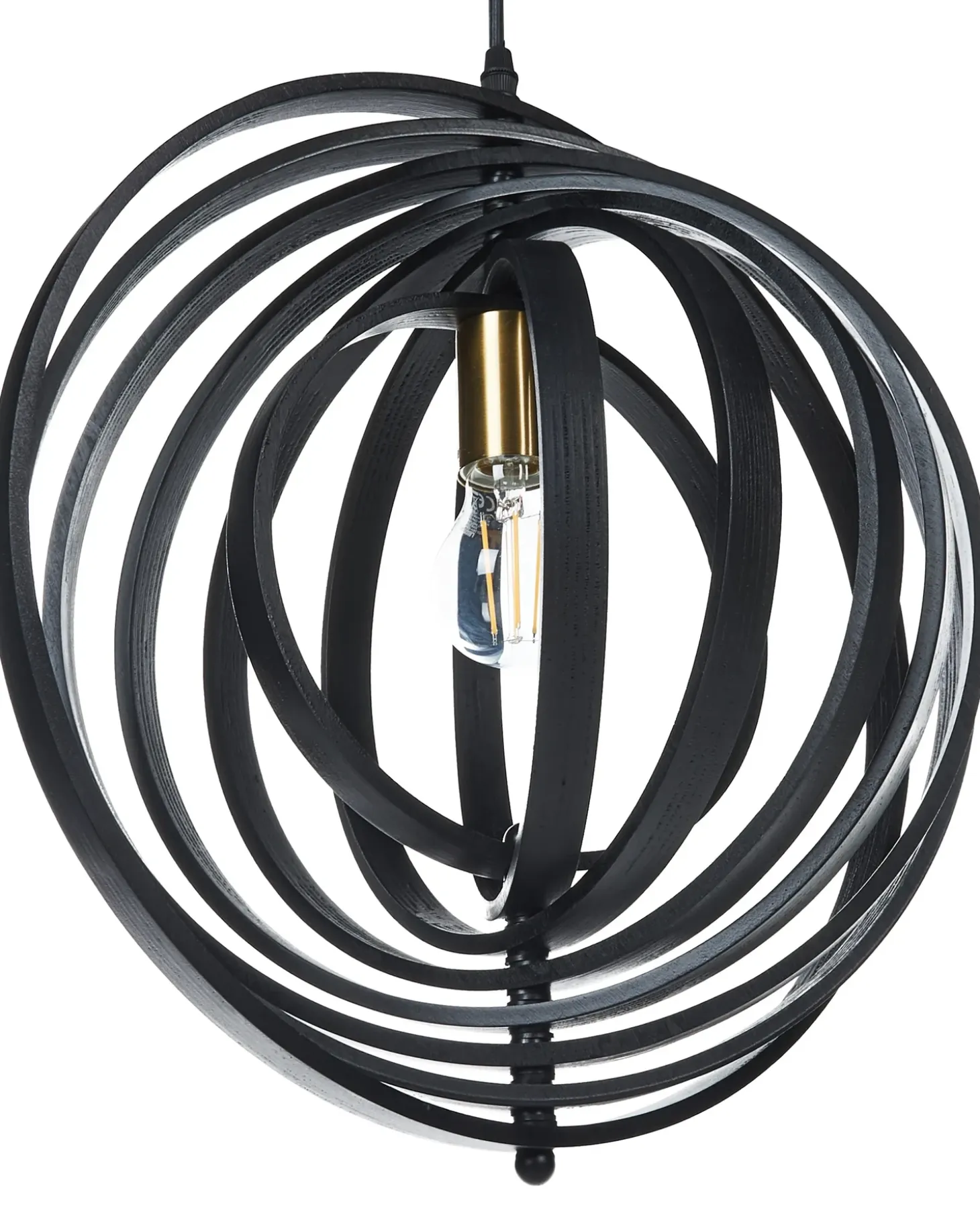New Lampa wisząca MURRELL Drewno topolowe Czarny Wszystkie Lampy|Lampy Wiszące