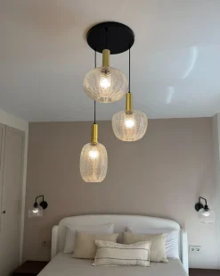 New Lampa wisząca NJORO Szkło Przezroczysty Wszystkie Lampy|Lampy Wiszące