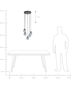 Clearance Lampa wisząca NOEL Szkło Czarny Wszystkie Lampy|Lampy Wiszące