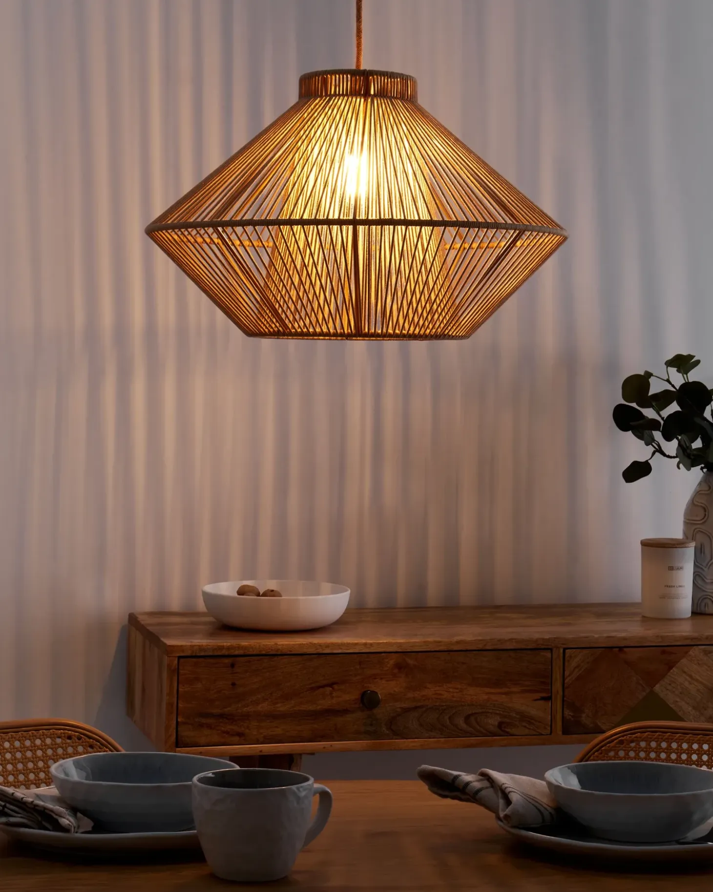 Discount Lampa wisząca PALMETTO Bawełna Wszystkie Lampy|Lampy Wiszące