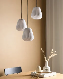 Online Lampa wisząca 3-punktowa HONDE Papier Biały Wszystkie Lampy|Lampy Wiszące