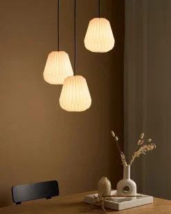 Online Lampa wisząca 3-punktowa HONDE Papier Biały Wszystkie Lampy|Lampy Wiszące